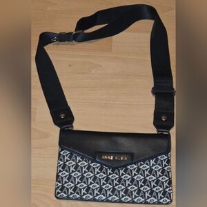 Anne Klein Black White Crossbody Bag Purse Made in Cambodia Read Below!